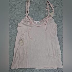 Vintage Rebecca Taylor Light Pink Ribbon/Chiffon Camisole Top Size S